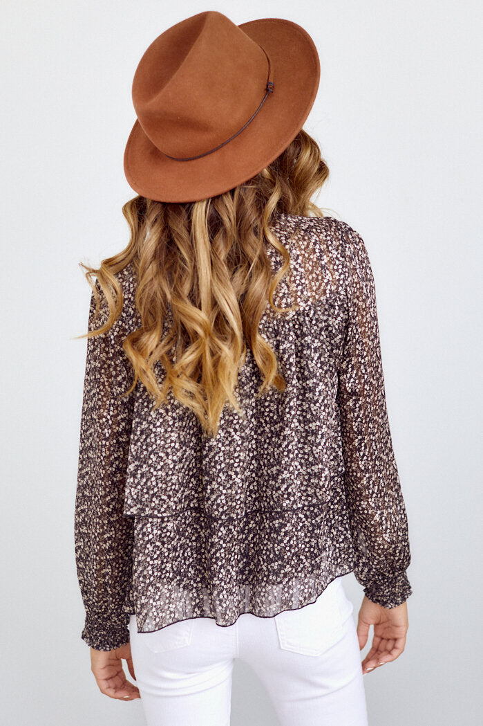 SALE - Leotie Double Layer Mock Neck Blouse - fab'rik