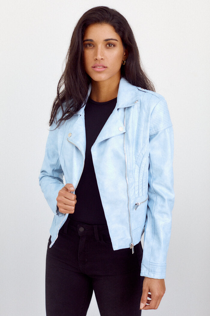 SALE - Cecilia Moto Style Faux Leather Jacket - fab'rik