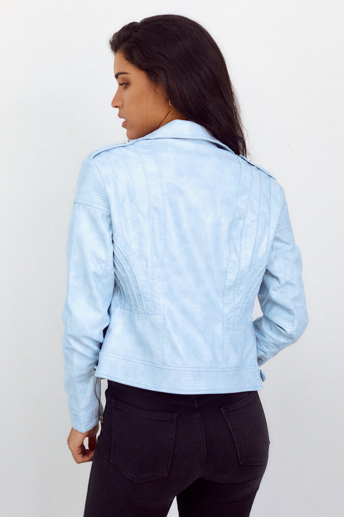 SALE - Cecilia Moto Style Faux Leather Jacket - fab'rik