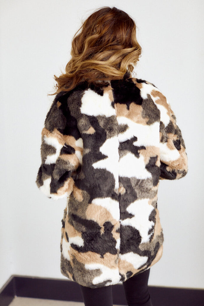 Pricilla Marbled Faux Fur Jacket - fab'rik