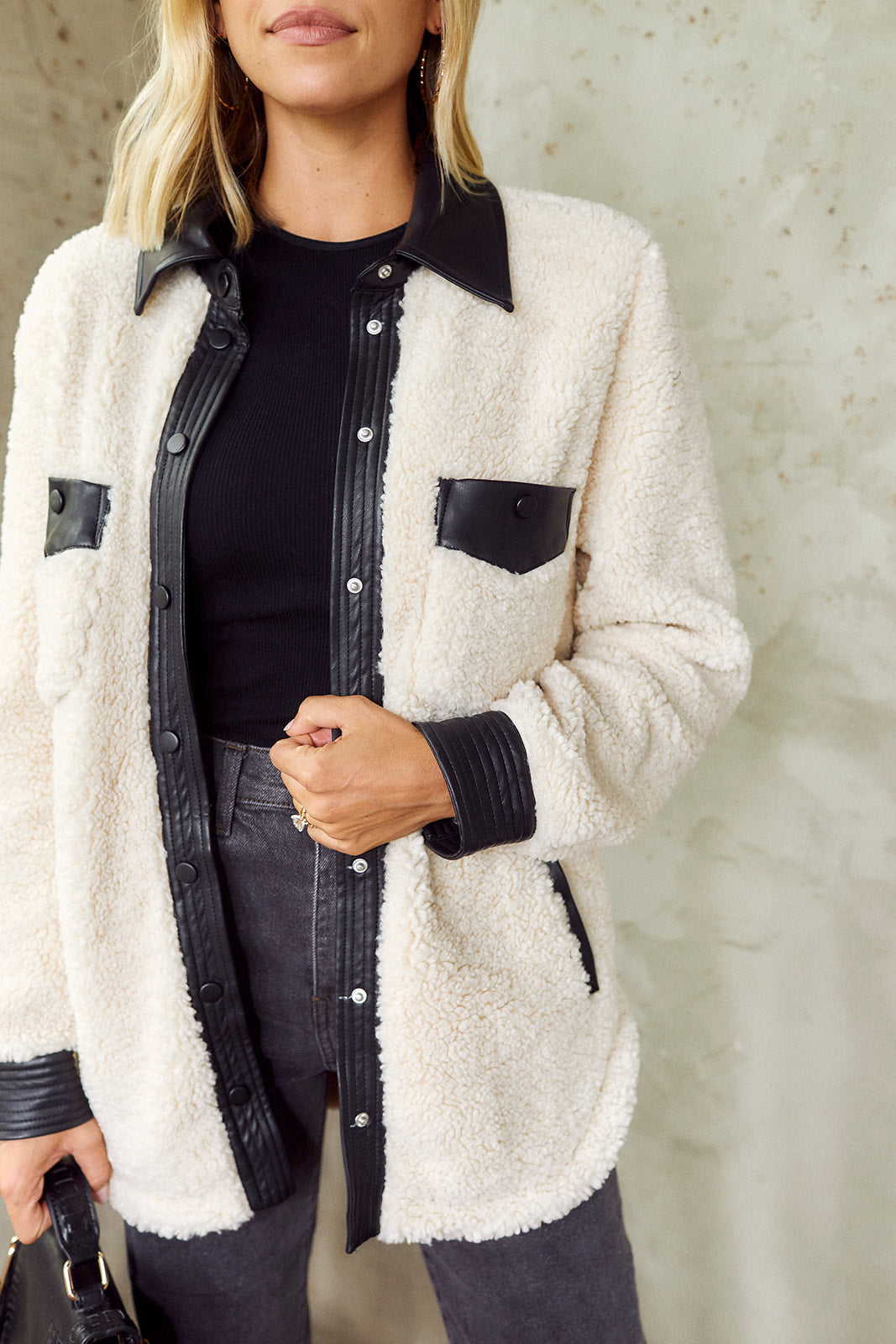 Blank NYC Faux Shearling Detail Jacket - fab'rik