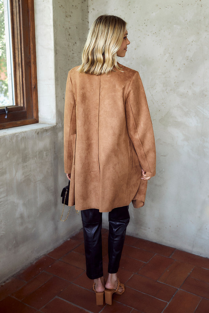 Shipley Faux Suede Coat - fab'rik