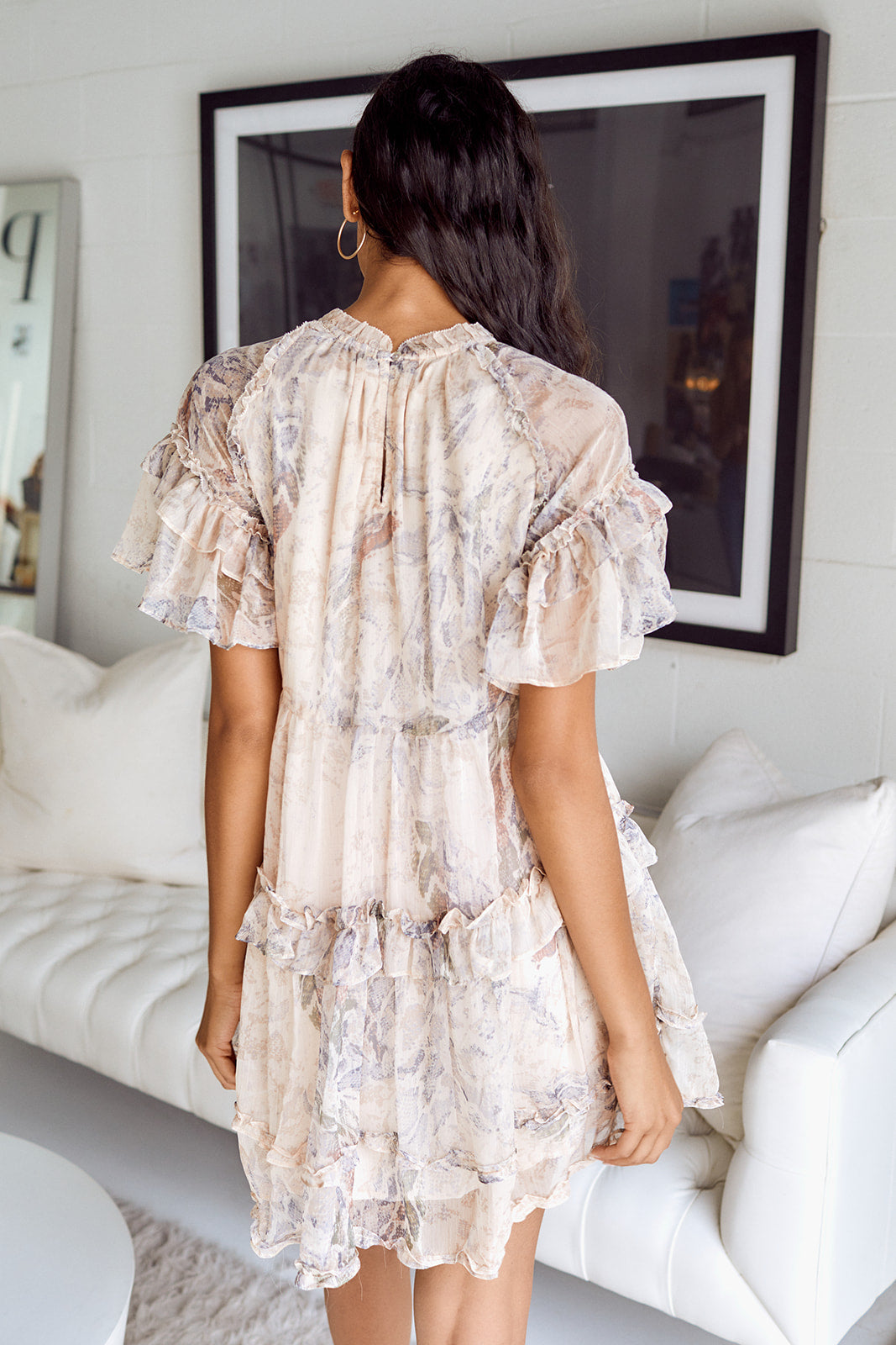 SALE - Ferina Snake Print Tiered Mini Dress - fab'rik