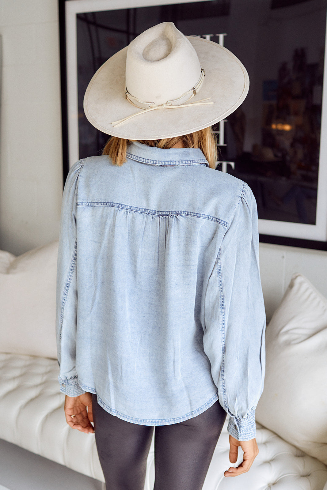 SALE - Olivia Button Front Denim Shirt - fab'rik