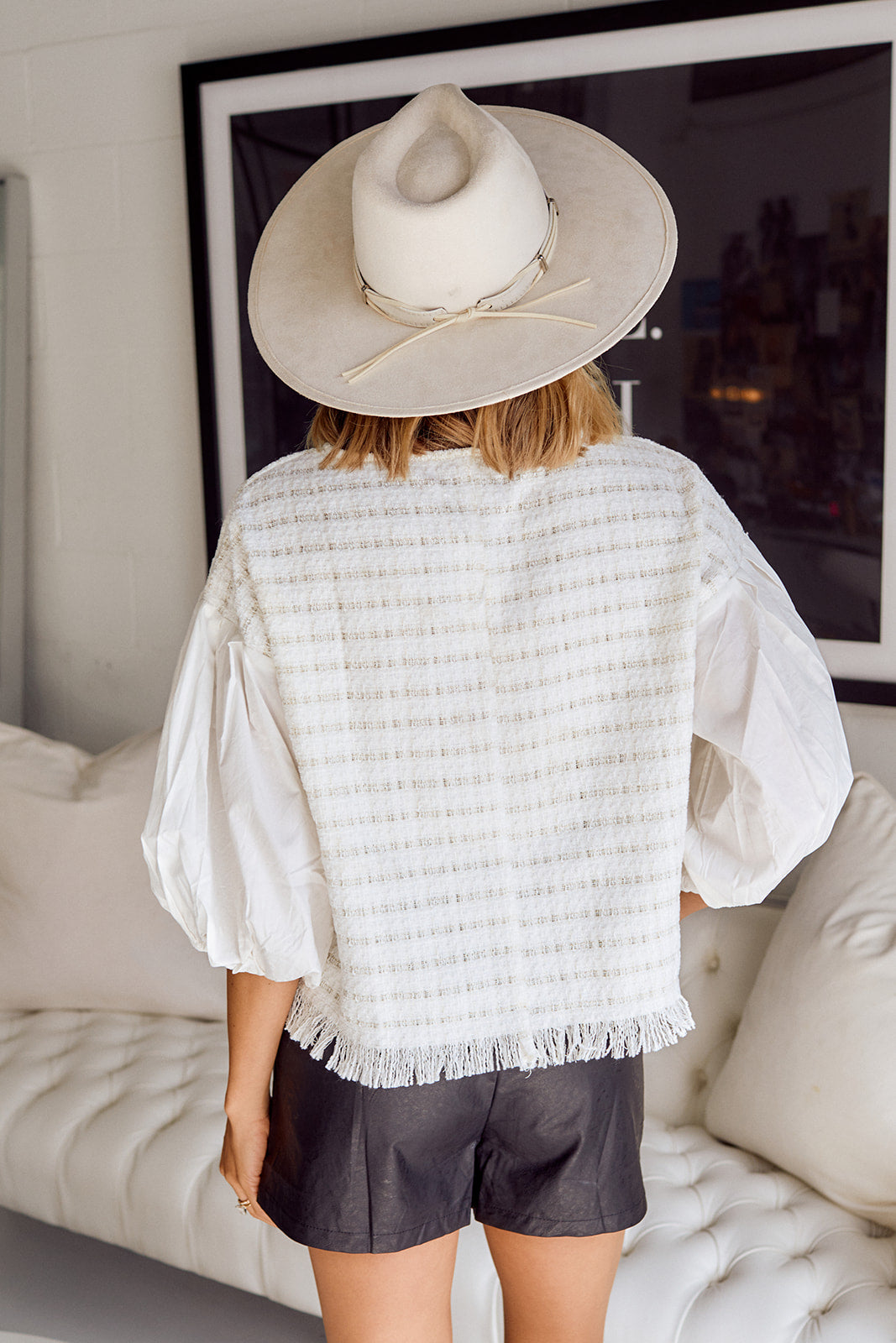 Annika Tweed Detail Blouse - fab'rik