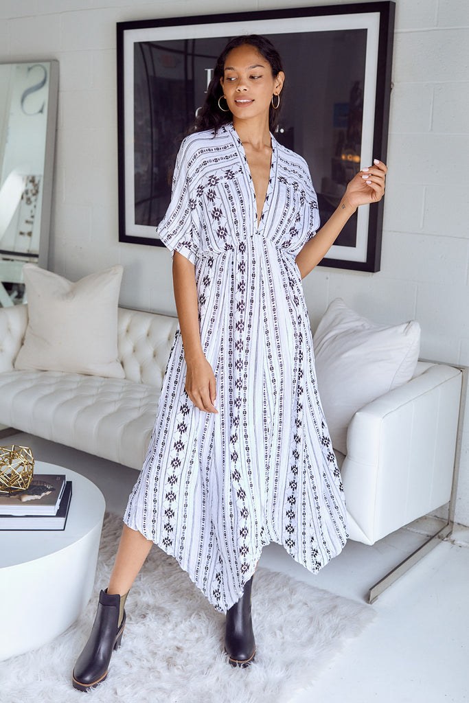 SALE - Carmo Kimono Sleeve Maxi Dress - fab'rik