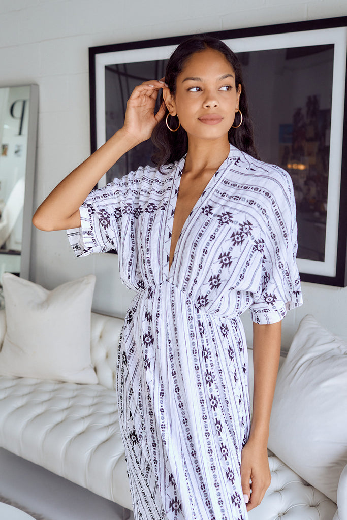 SALE - Carmo Kimono Sleeve Maxi Dress - fab'rik