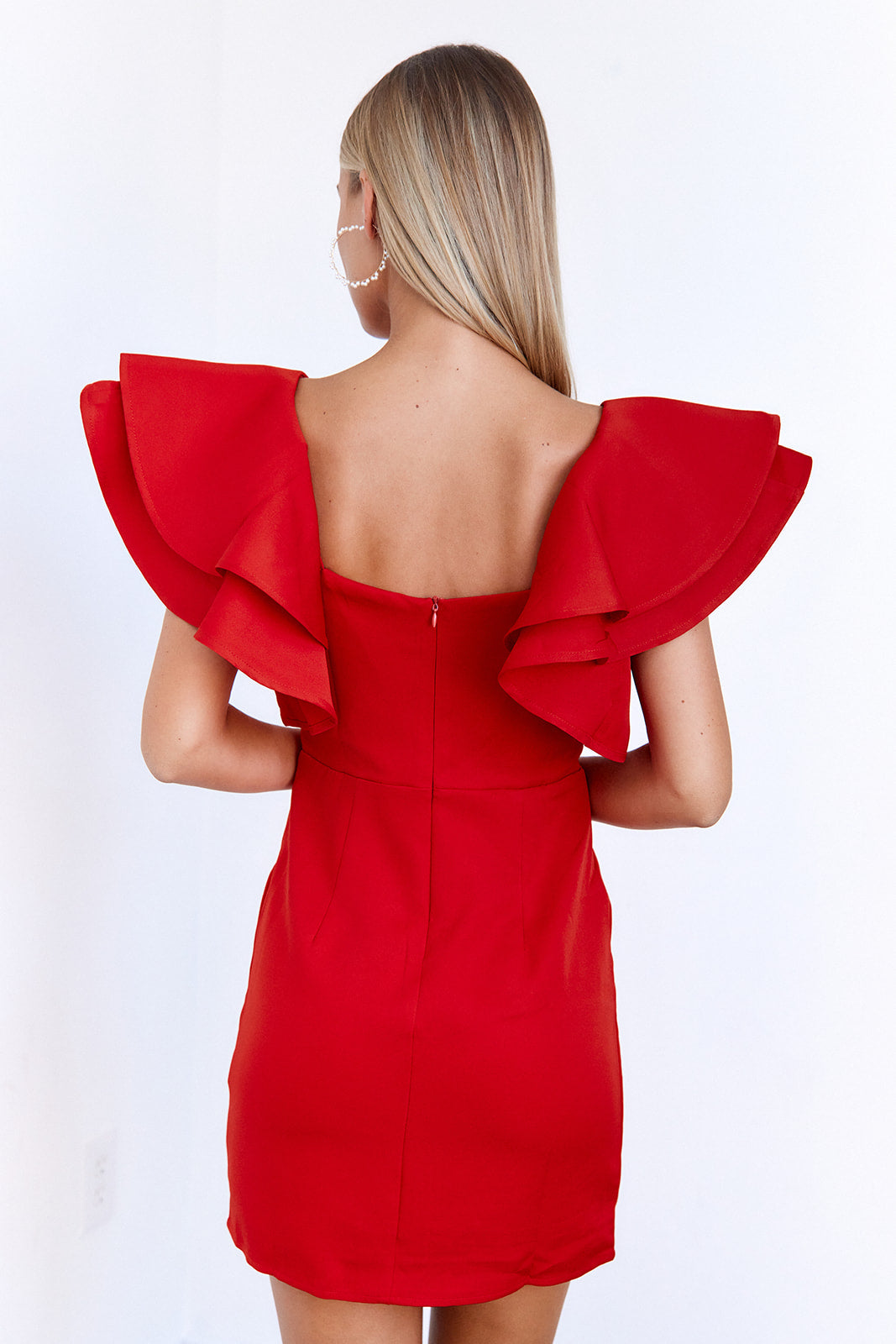 Harlow Square Neck Ruffle Dress - fab'rik