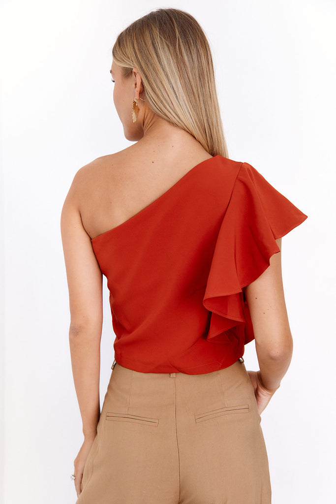 Savannah Pleated One Shoulder Top - fab'rik