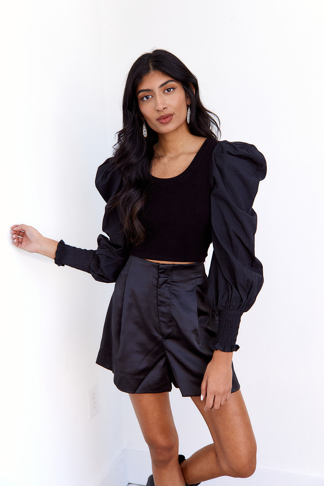Natalie Long Sleeve Puff Sleeve Top - fab'rik