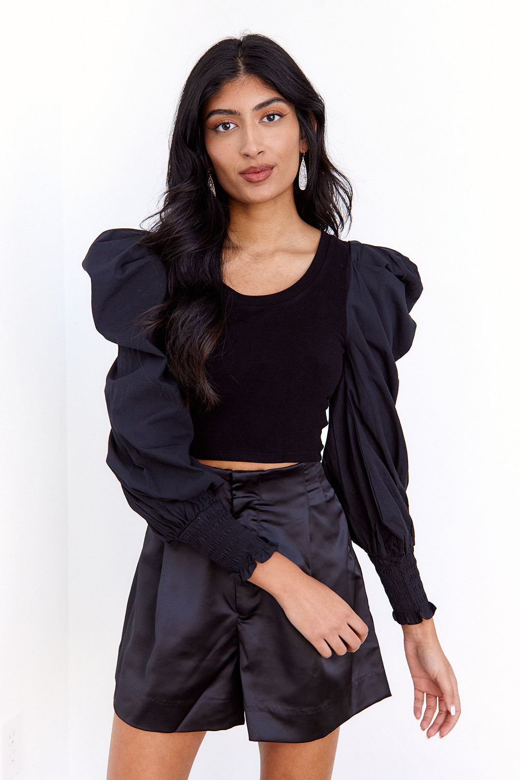 Natalie Long Sleeve Puff Sleeve Top - fab'rik
