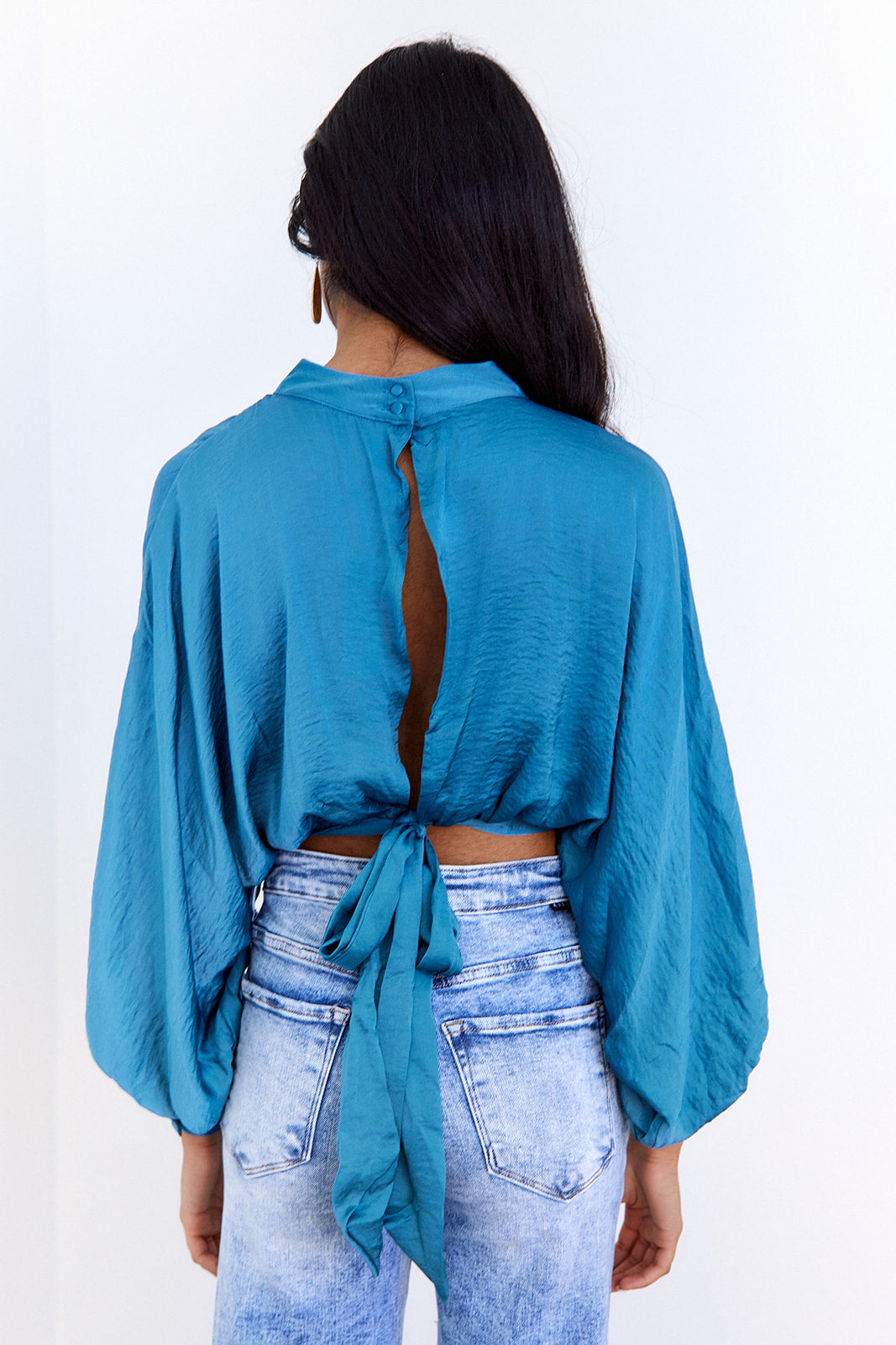 Gwen High Neck Balloon Sleeve Top - fab'rik