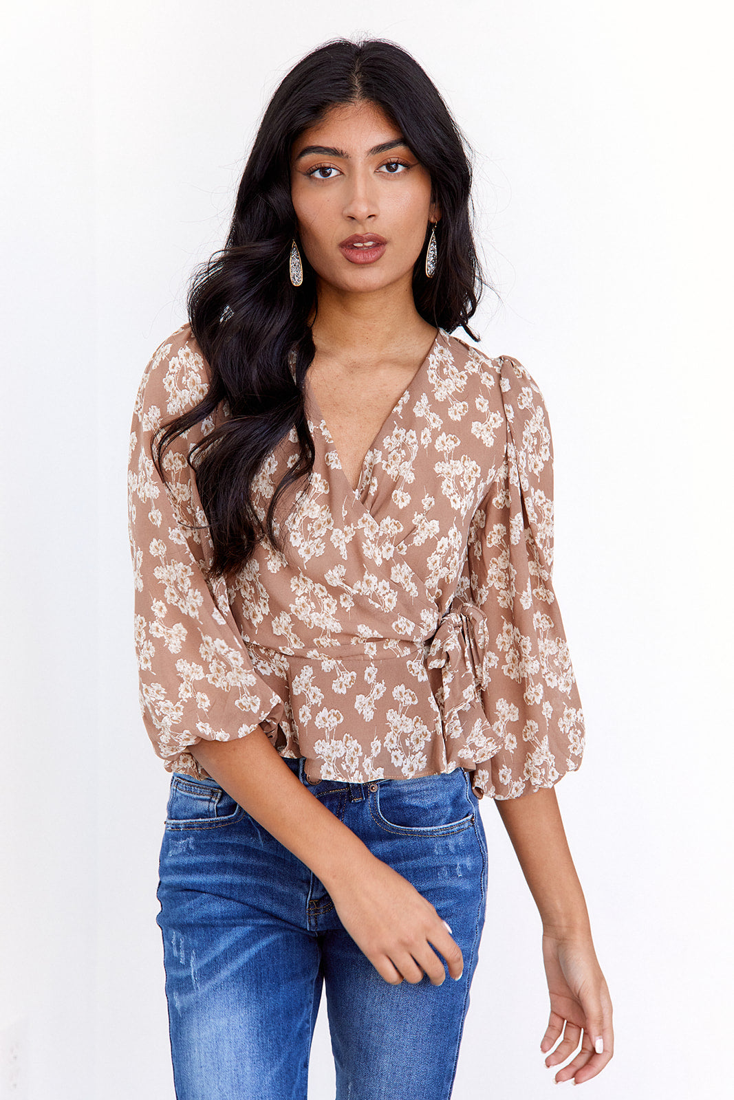 Annamaria Floral Side Tie Blouse - fab'rik