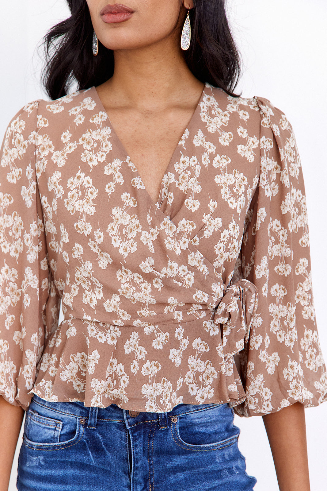 Annamaria Floral Side Tie Blouse - fab'rik