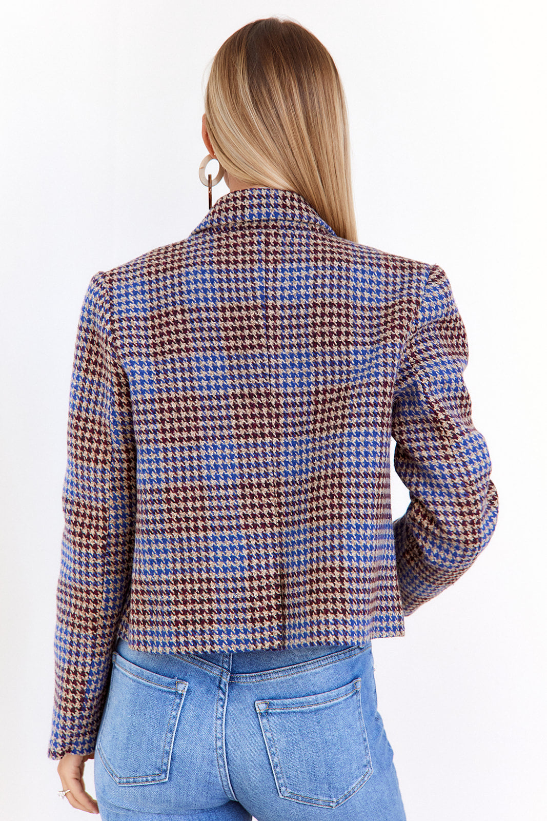 Amalie Herringbone Cropped Blazer - fab'rik