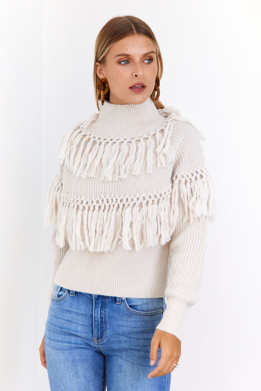 Acacia Tassel Turtleneck Sweater - fab'rik