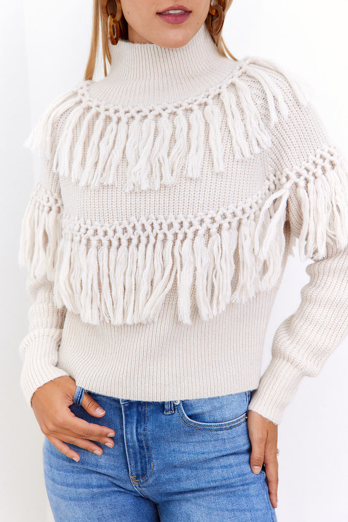 Acacia Tassel Turtleneck Sweater - fab'rik