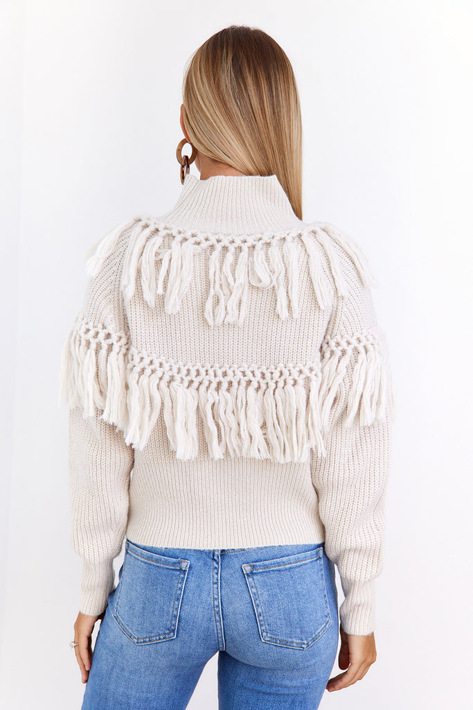 Acacia Tassel Turtleneck Sweater - fab'rik