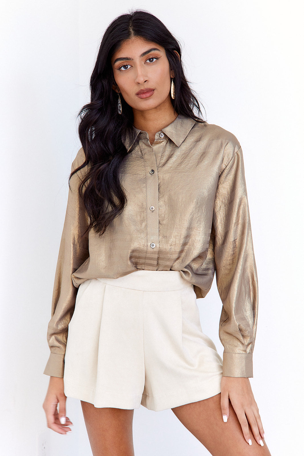 Jordie Striped Button Down Blouse - fab'rik