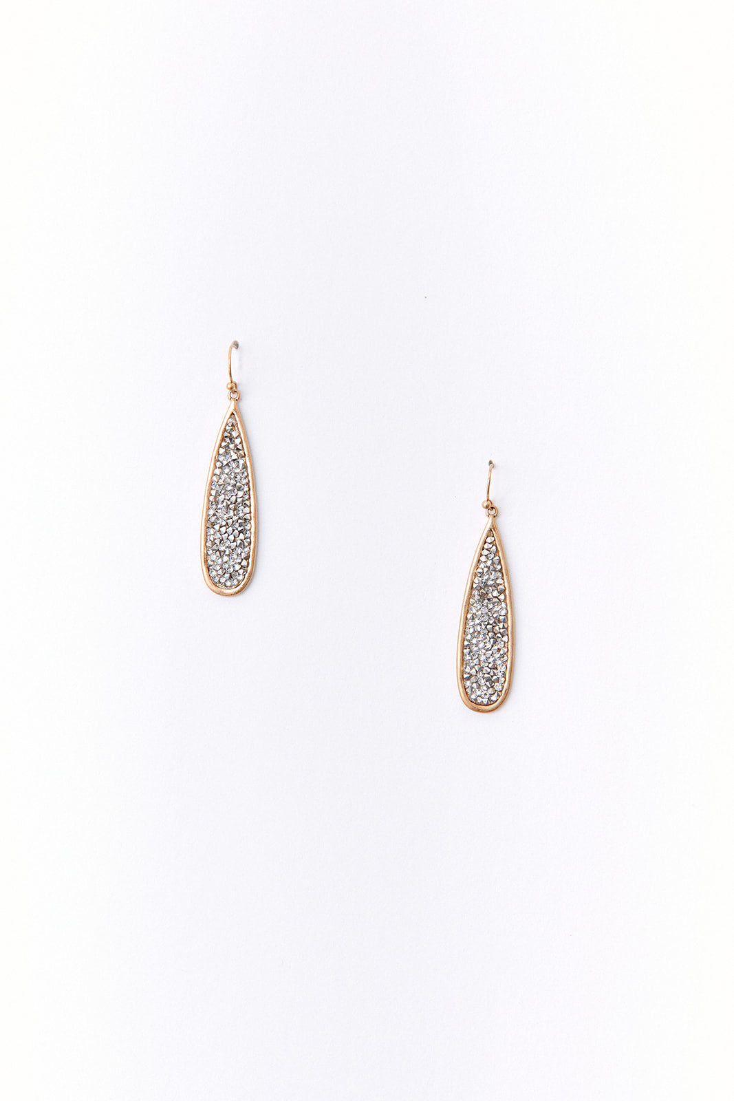 Keegan Glitter Glass Teardrop Earrings - fab'rik