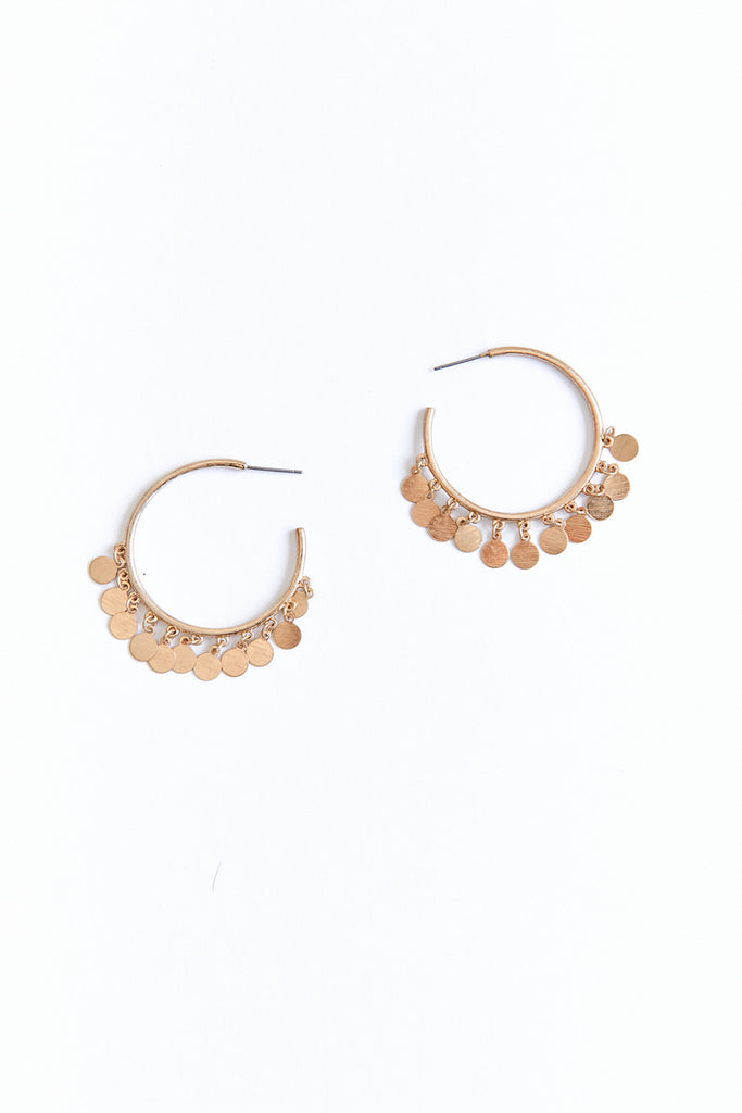Olivia Textured Disk Dangle Earrings - fab'rik