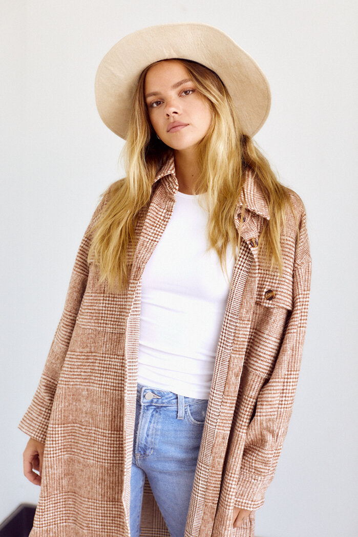Della Oversized Flannel Shirt - fab'rik