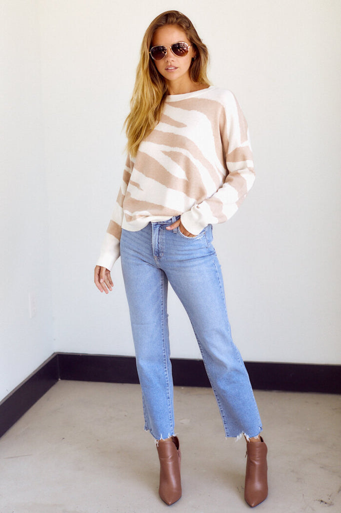SALE - Josalyn Tiger Stripes Sweater - fab'rik