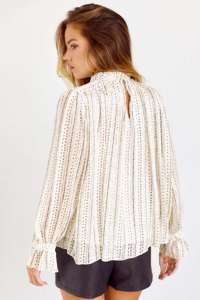 SALE - Dallas High Neck Printed Blouse - fab'rik