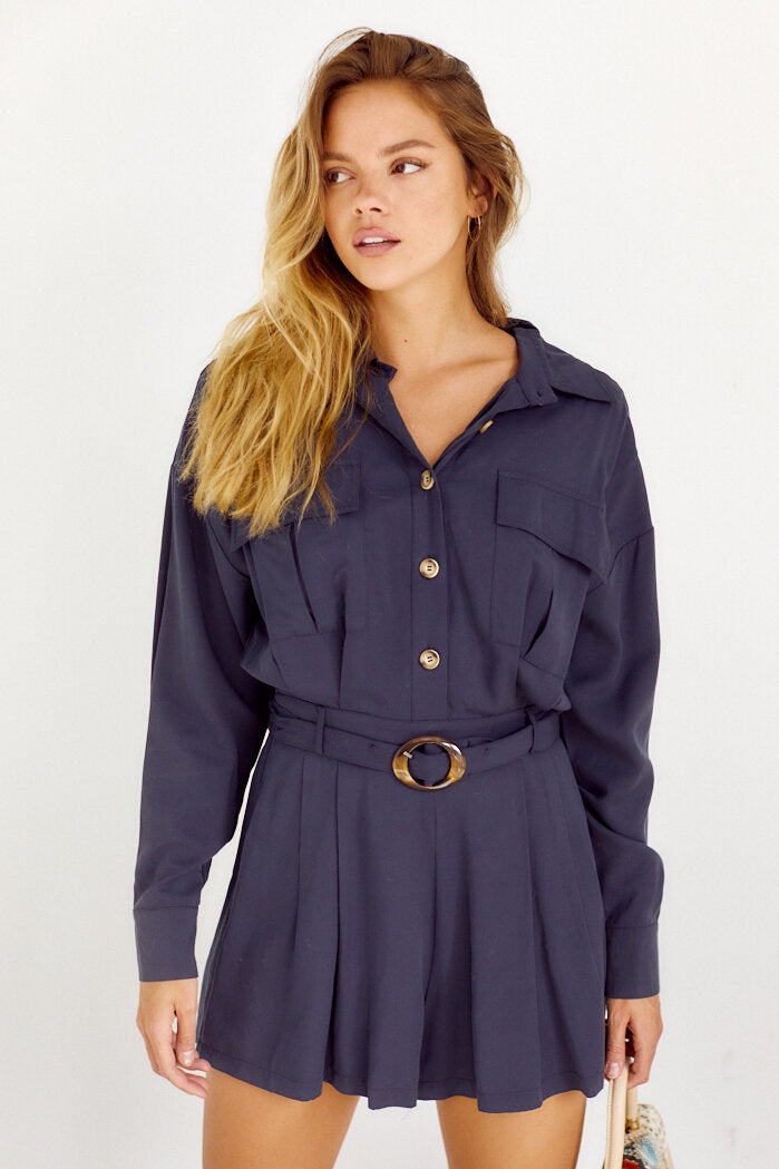 SALE - Ireland Belted Romper - fab'rik