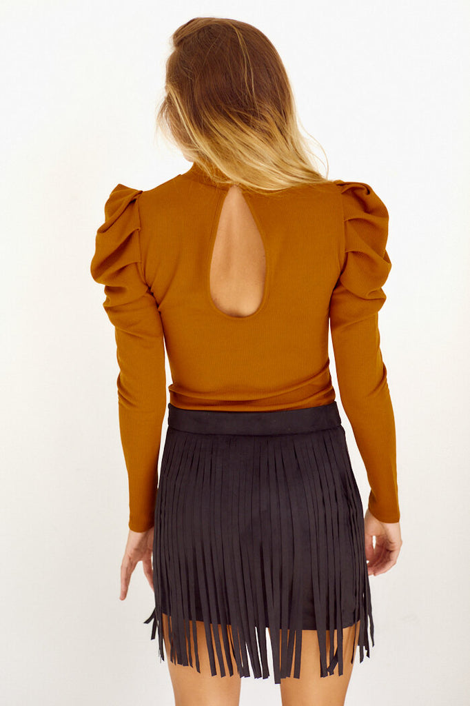 SALE - Bexar Fringe Detail Mini Skirt - fab'rik