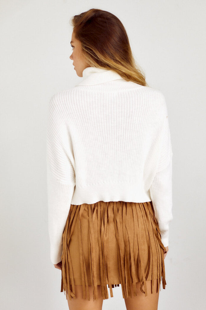 SALE - Bexar Fringe Detail Mini Skirt - fab'rik