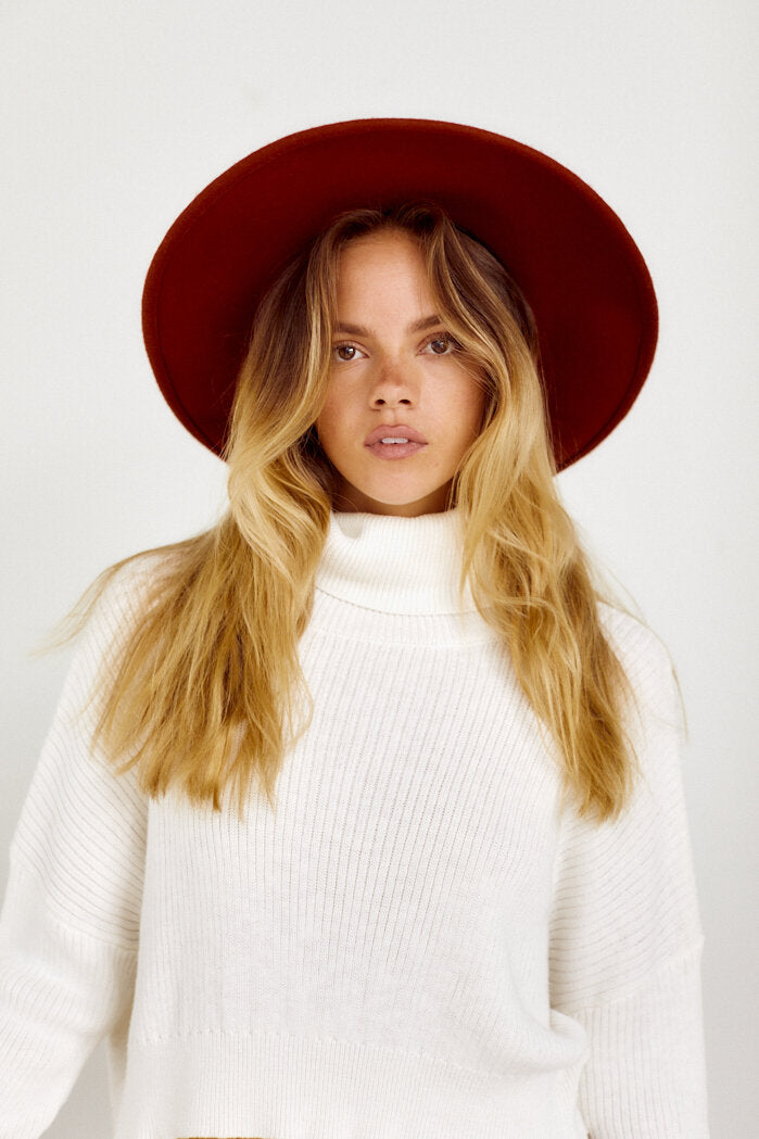 SALE - Finley Felt Wide Brim Hat - fab'rik