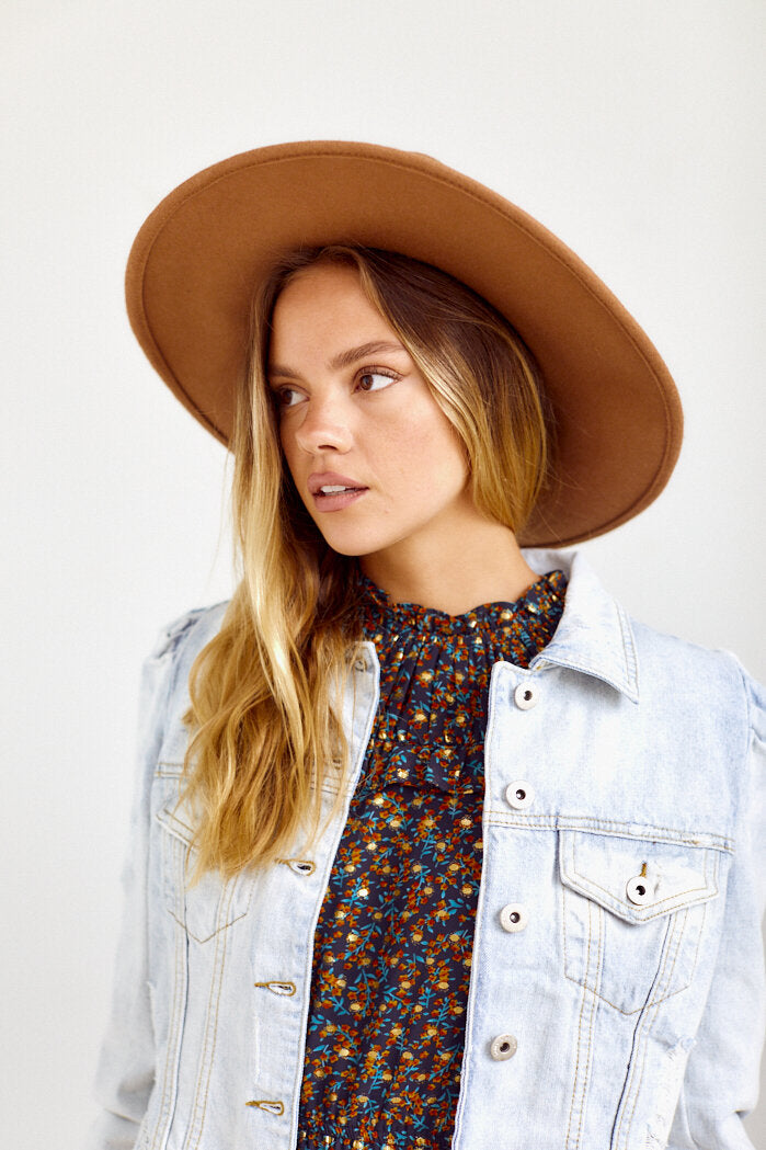 SALE - Finley Felt Wide Brim Hat - fab'rik