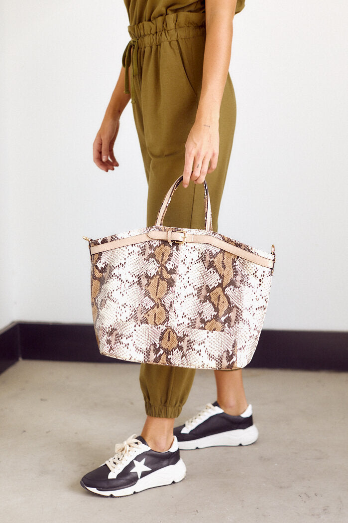 Simone Snake Print Tote Bag - fab'rik