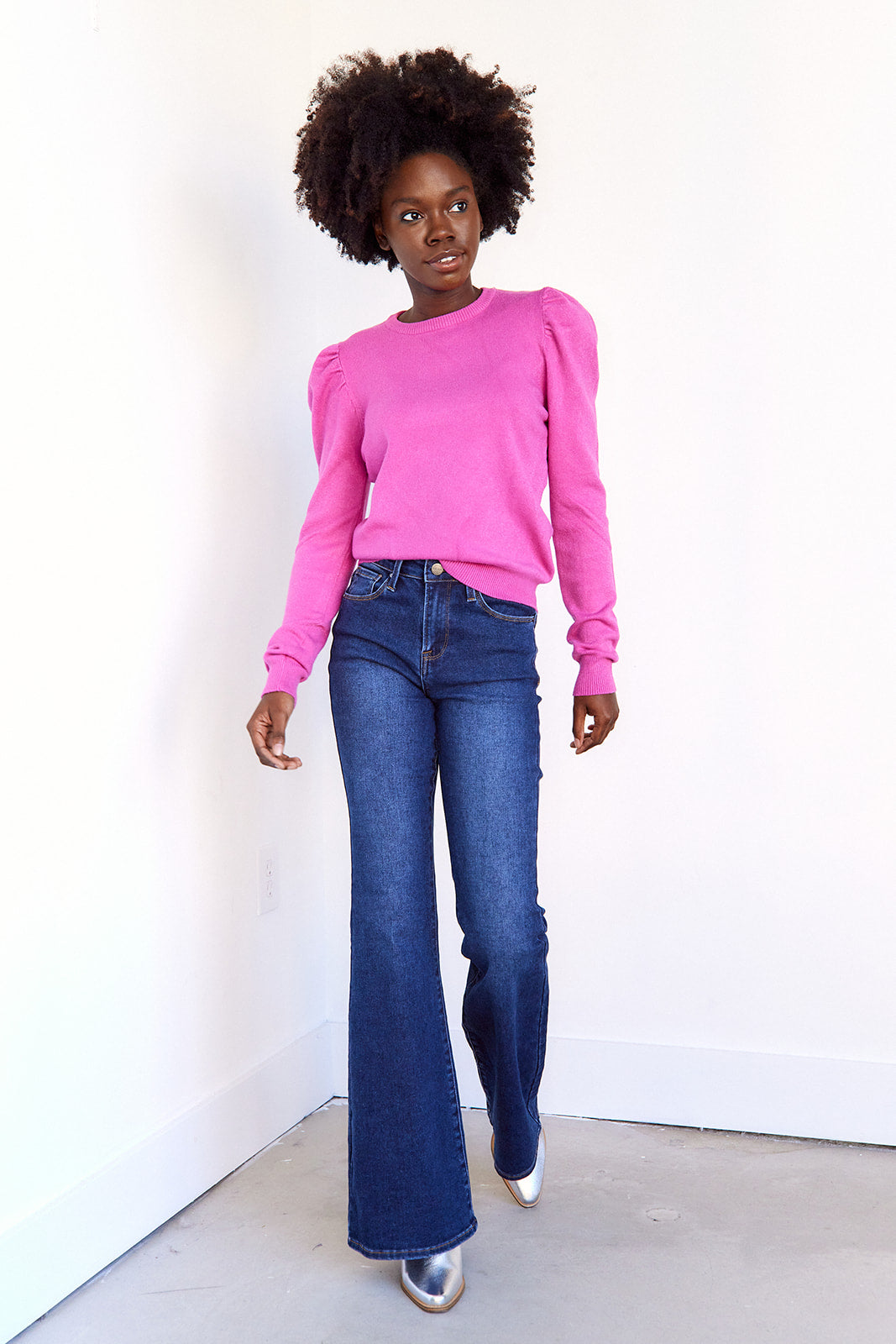 Piper Puff Sleeve Pullover Sweater - fab'rik