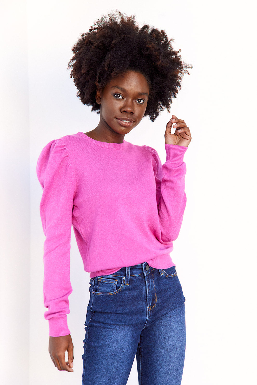 Piper Puff Sleeve Pullover Sweater - fab'rik