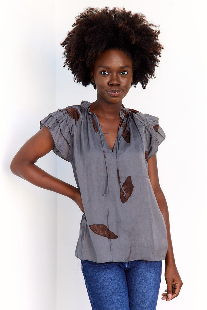 Lola Print Flutter Sleeve Blouse - fab'rik