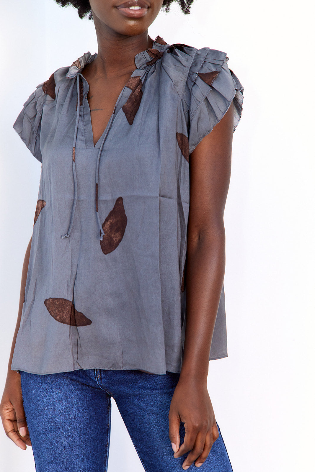 Lola Print Flutter Sleeve Blouse - fab'rik