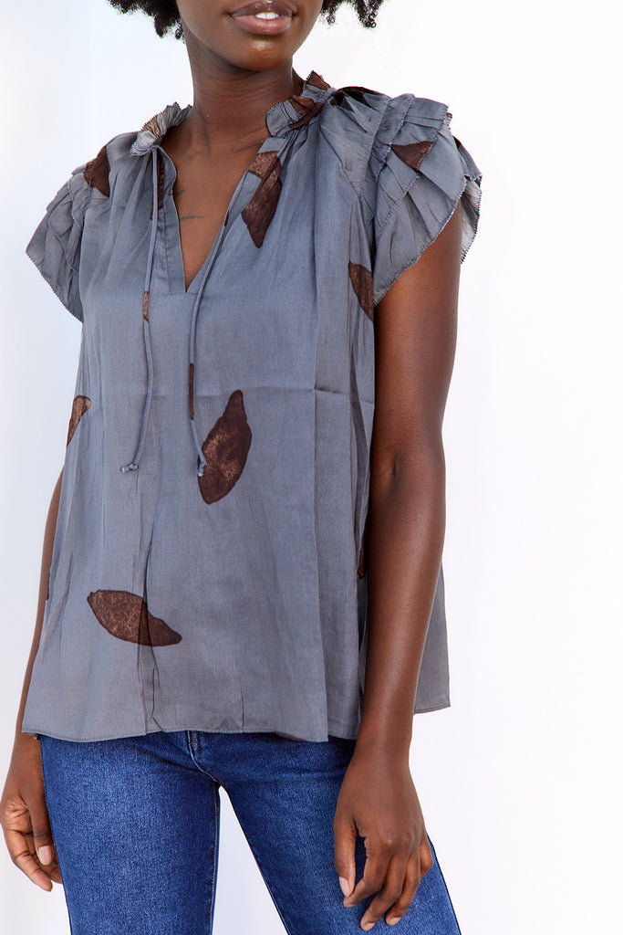 Lola Print Flutter Sleeve Blouse - fab'rik