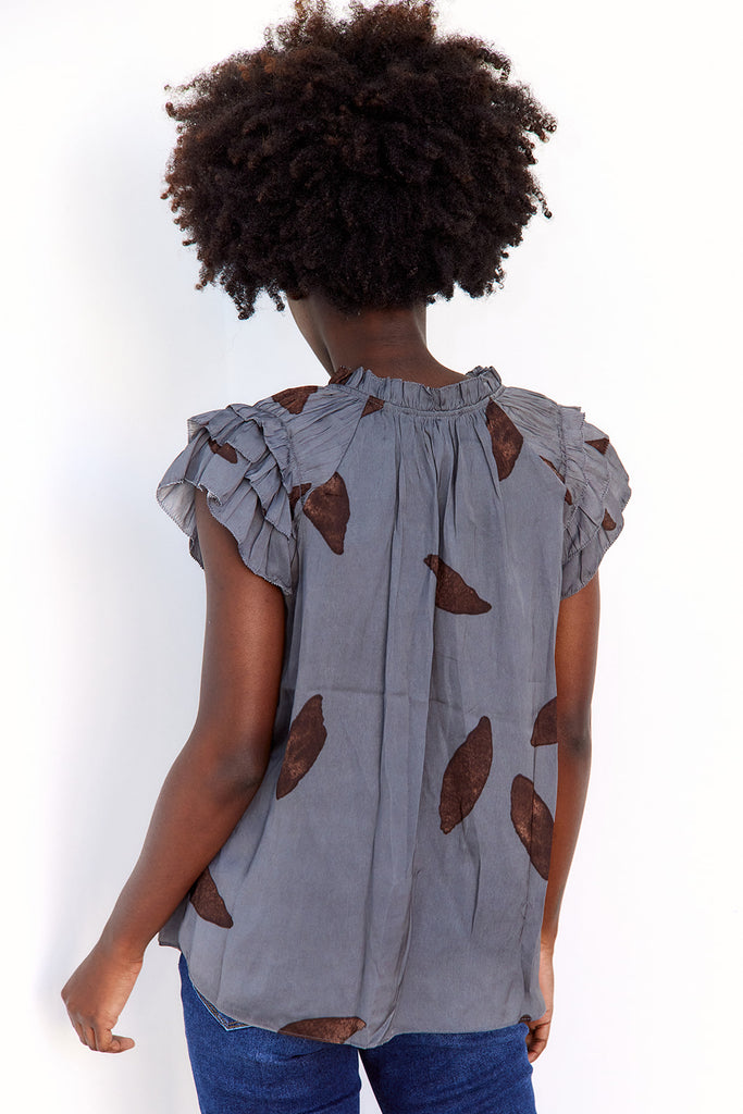 Lola Print Flutter Sleeve Blouse - fab'rik