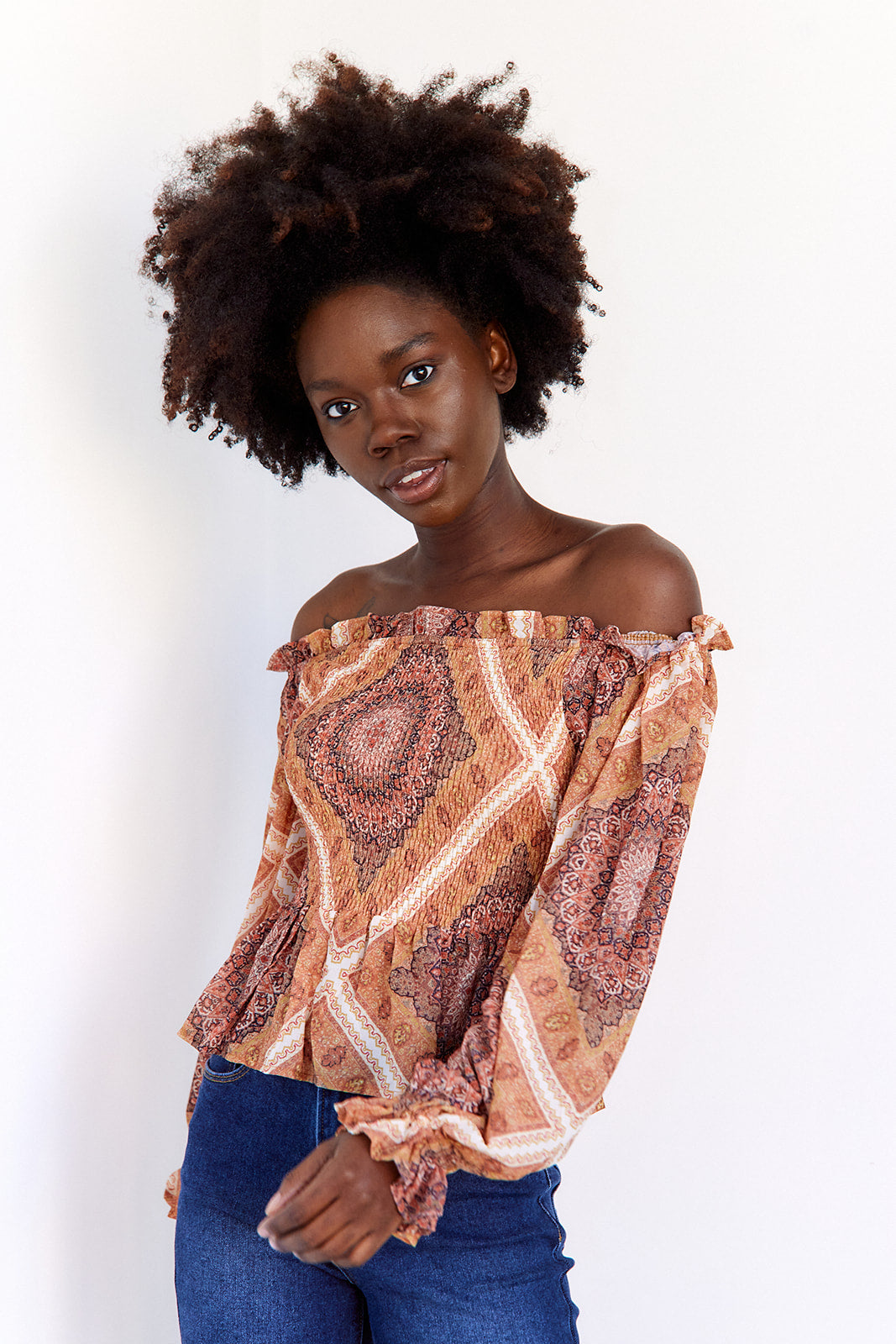 Orianna Off The Shoulder Smocked Top - fab'rik