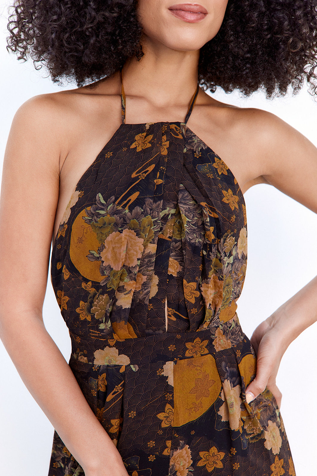 Britt Sleeveless Floral Printed Jumpsuit - fab'rik