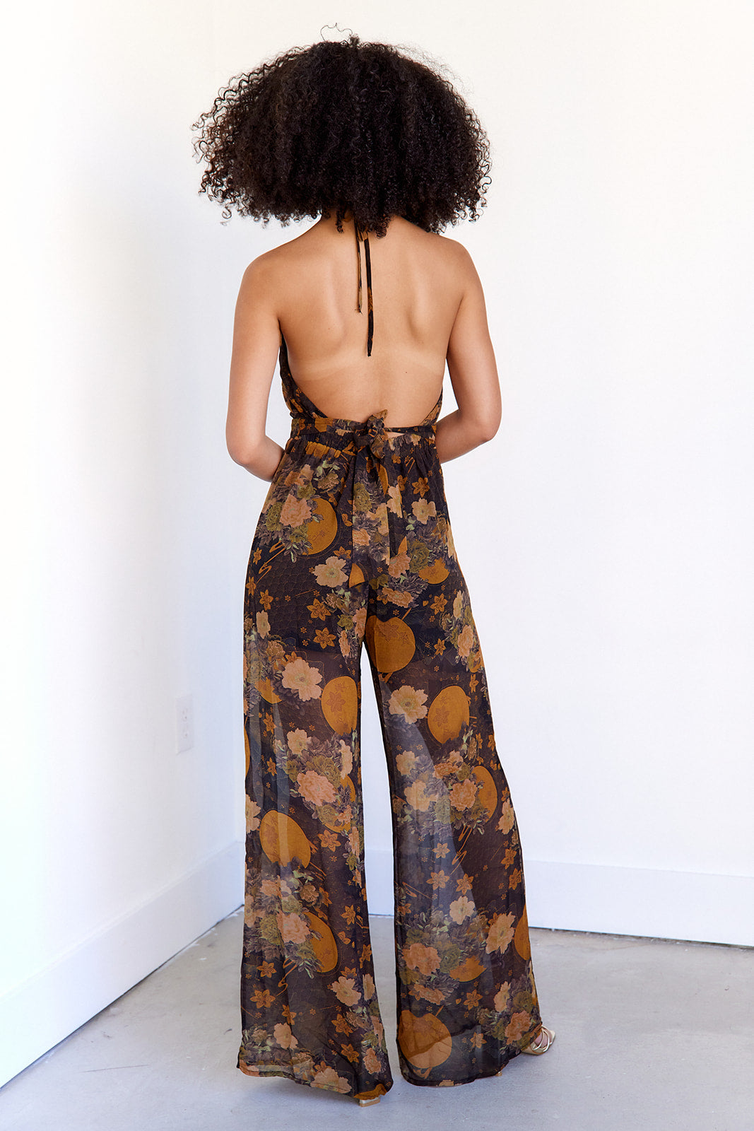 Britt Sleeveless Floral Printed Jumpsuit - fab'rik