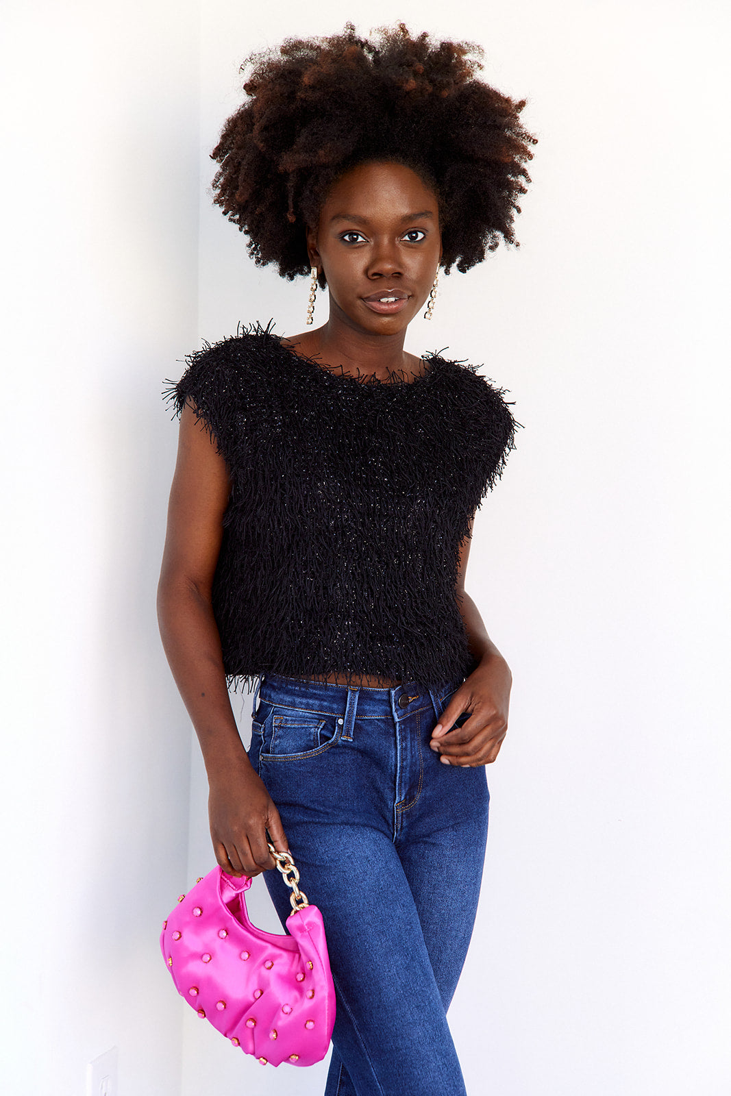Izzie Gold Strap Shoulder Bag - fab'rik
