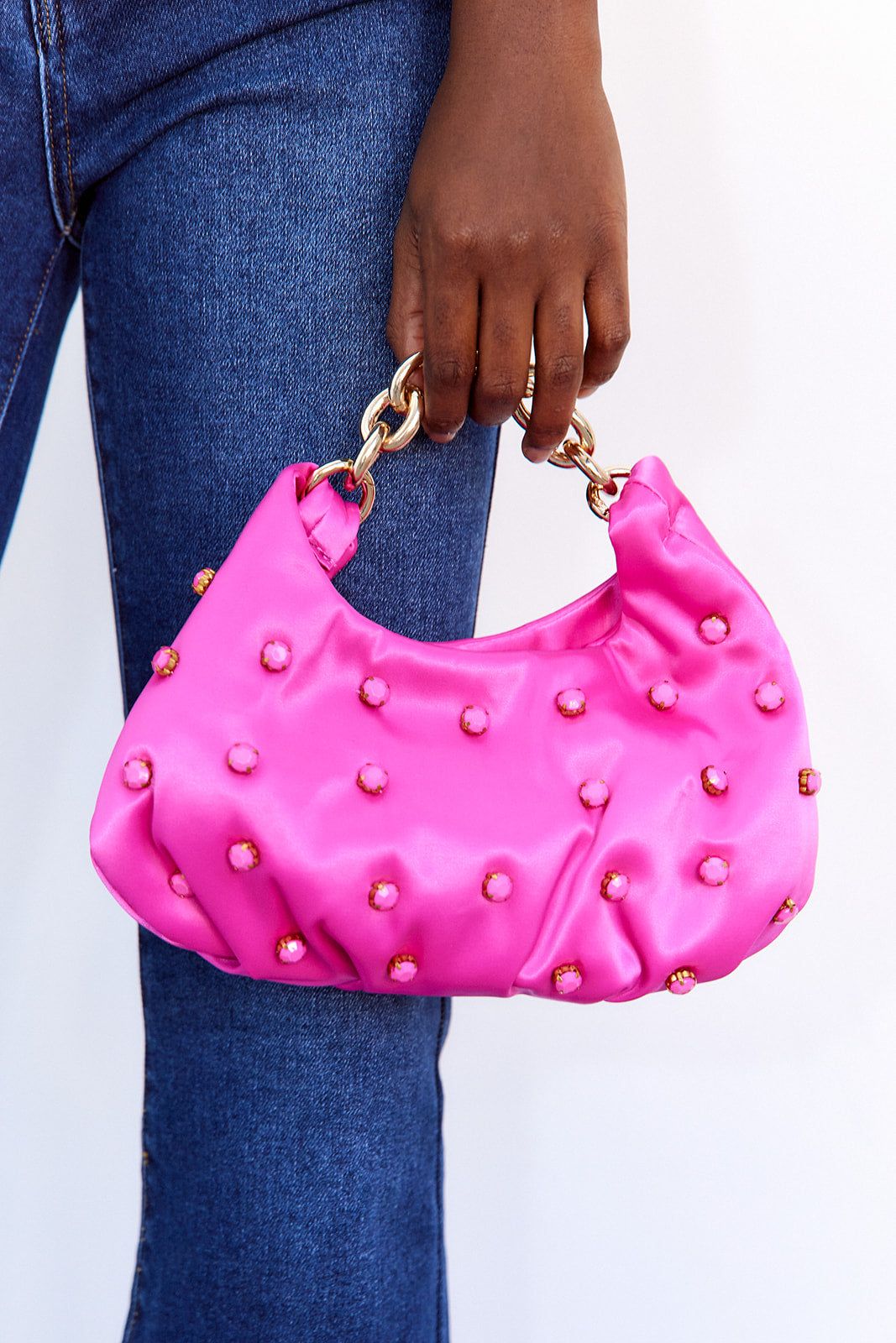 Izzie Gold Strap Shoulder Bag - fab'rik