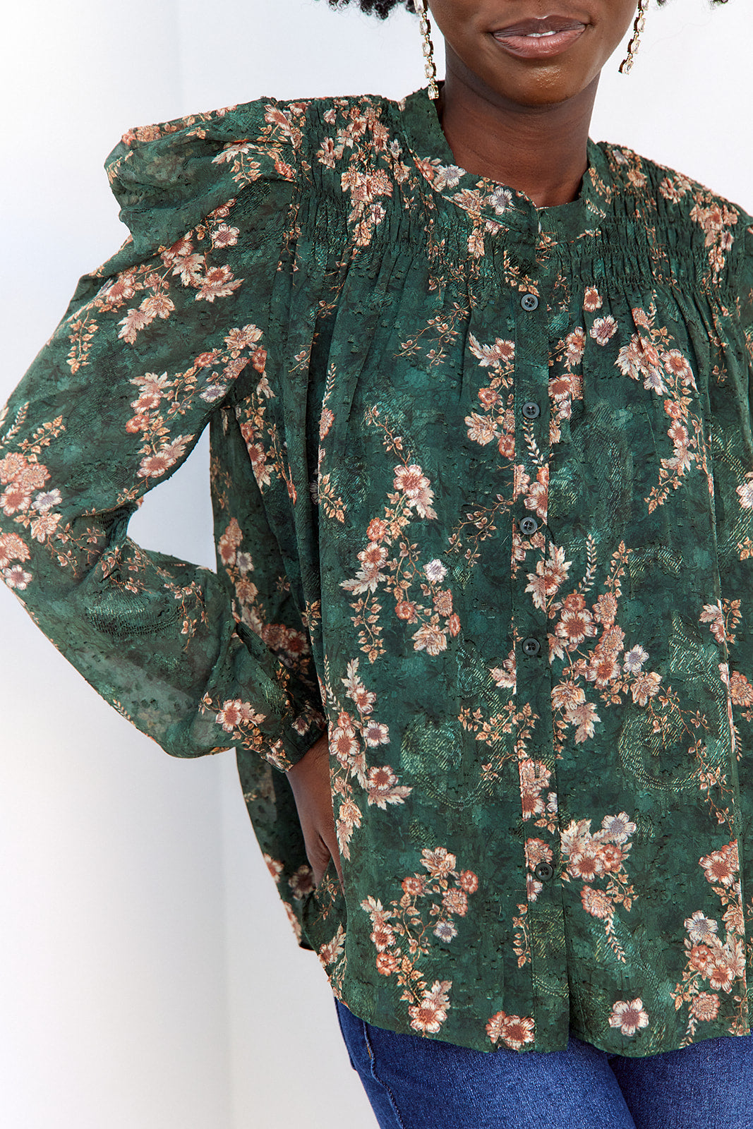 Lisette Floral Button Down Blouse - fab'rik