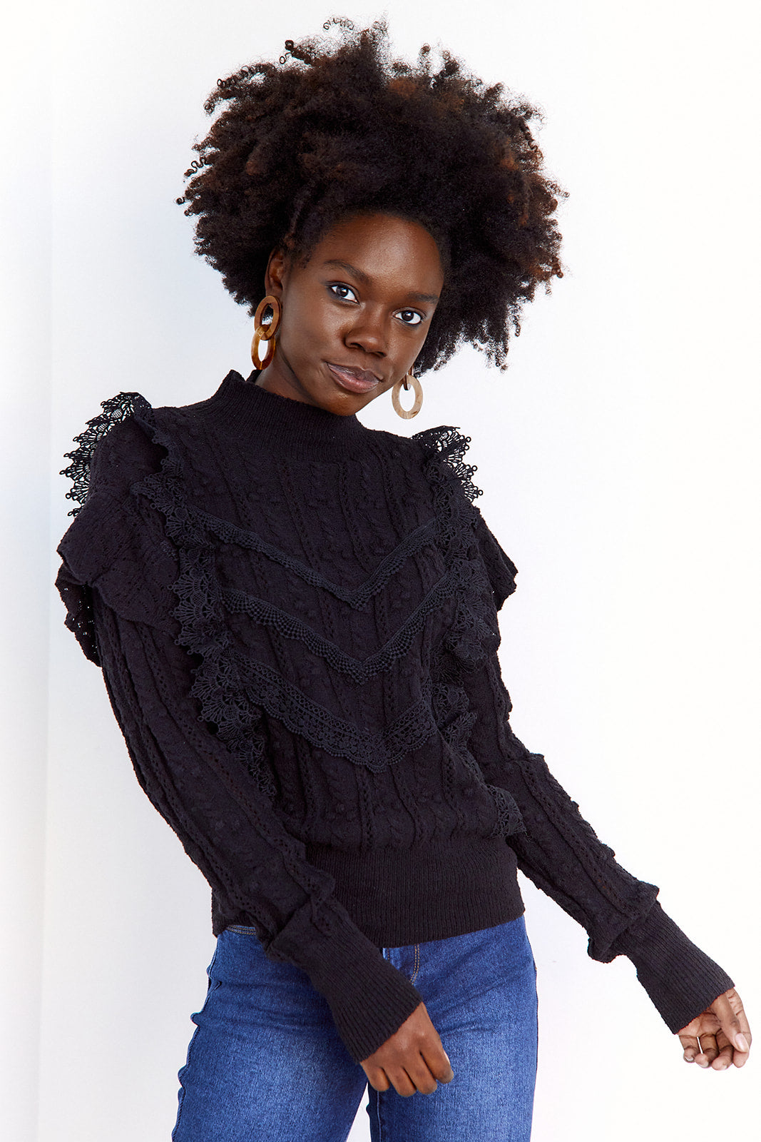 Leo Lace Detail Sweater - fab'rik