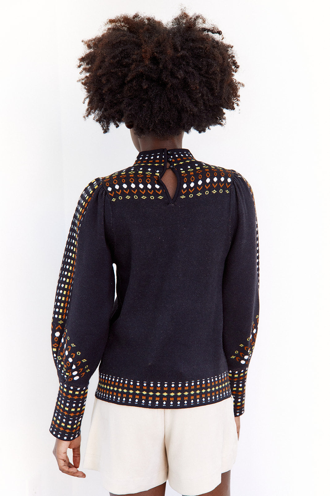 Mina Mock Neck Printed Sweater - fab'rik