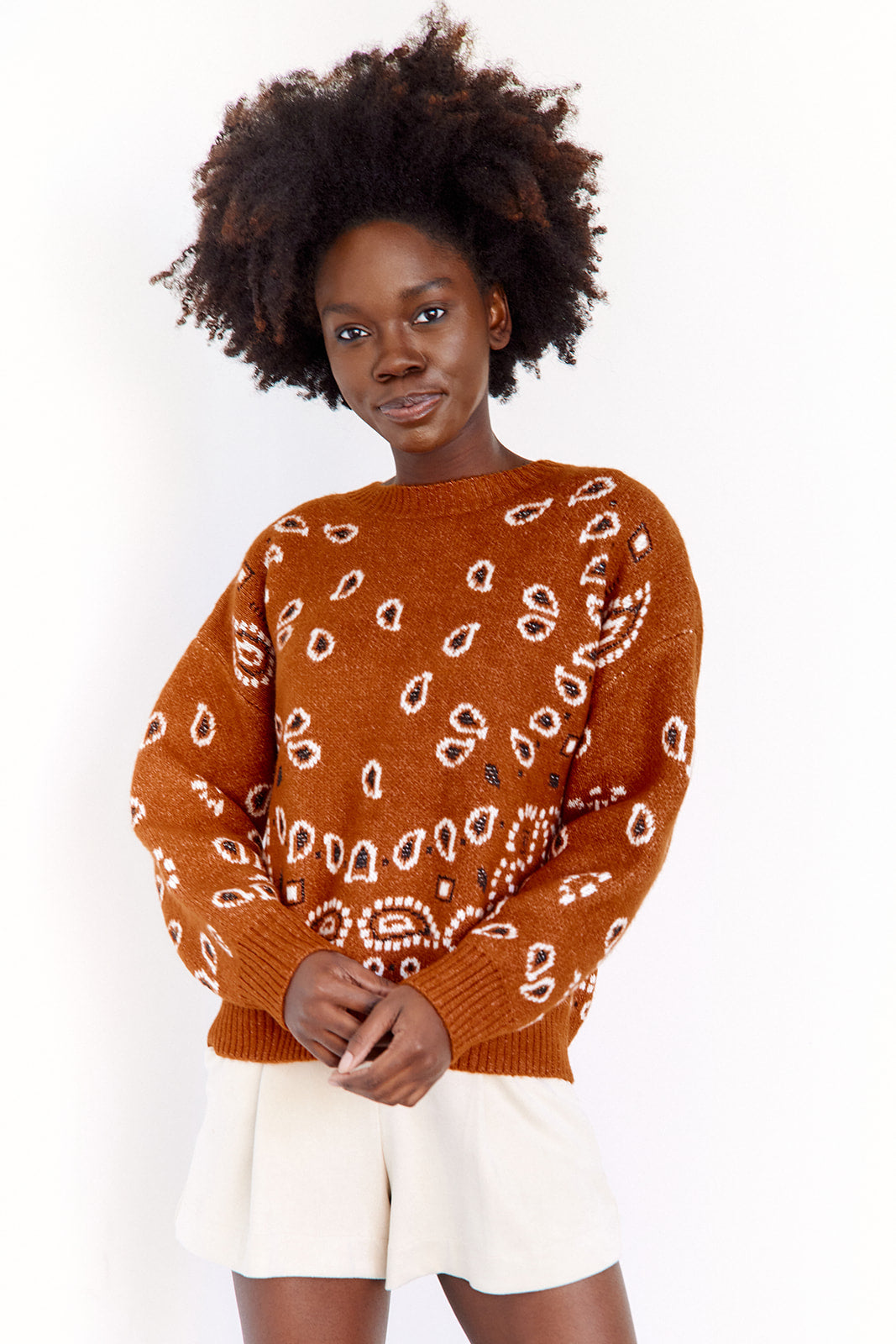 Demetria Bandana Printed Sweater - fab'rik