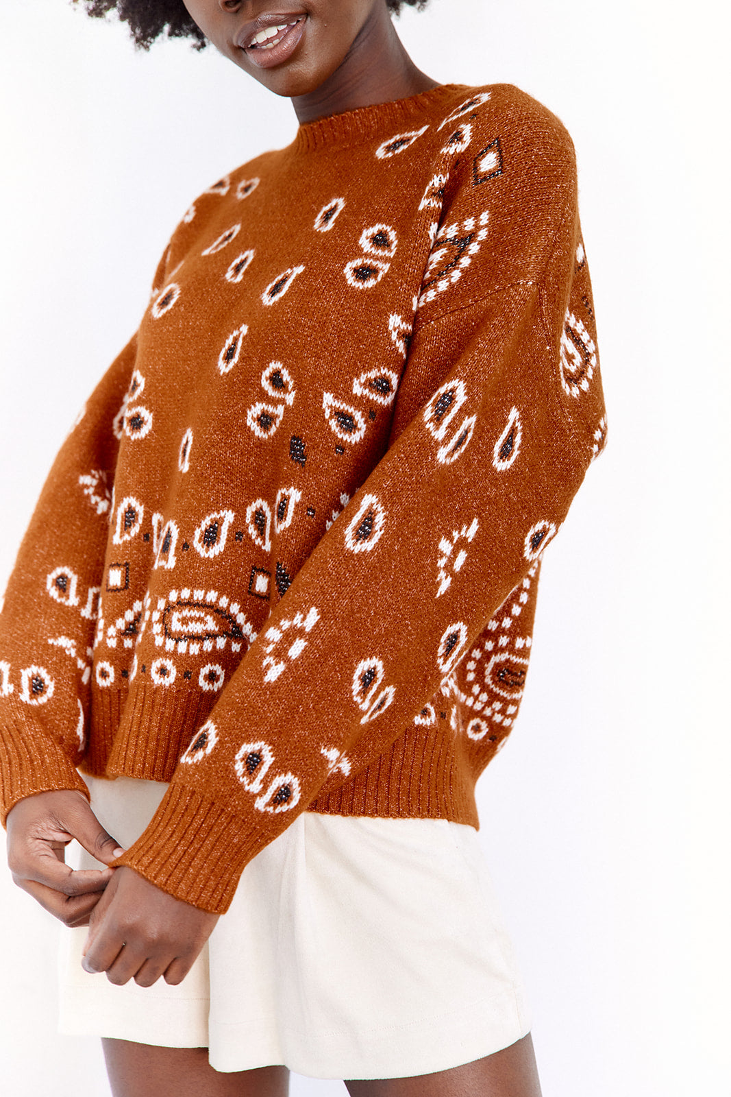 Demetria Bandana Printed Sweater - fab'rik